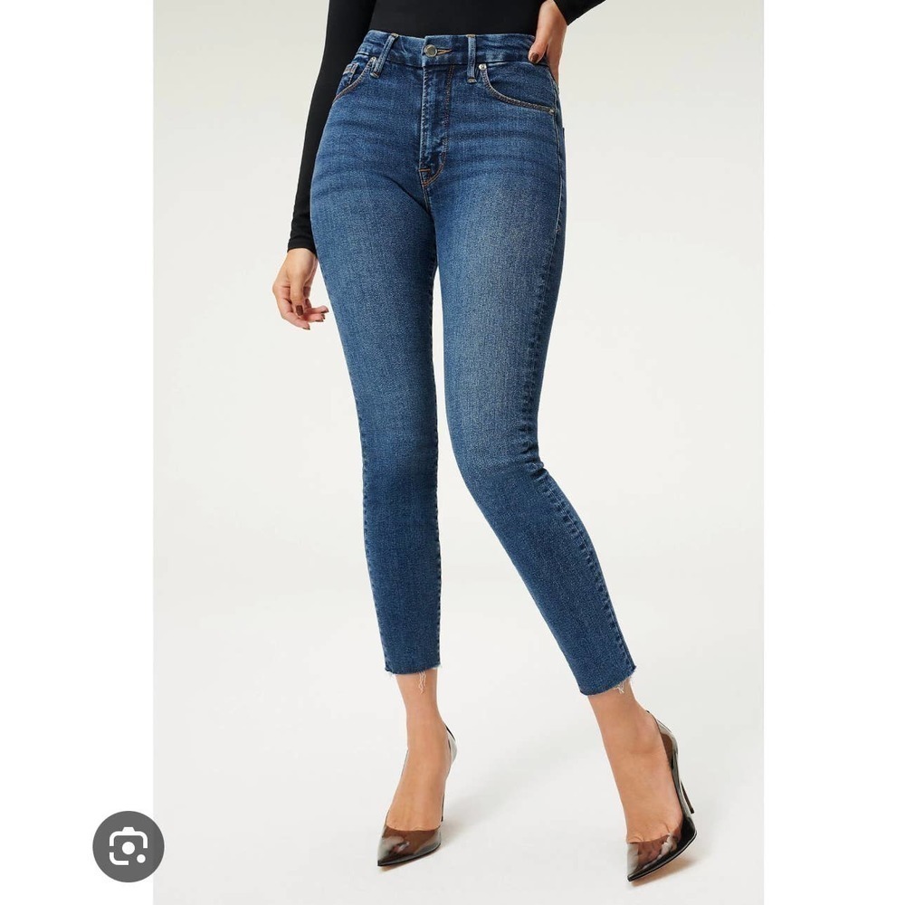 Good American High Rise Fits Good Legs Crop Jeans Blue Plus Size 24 NWT